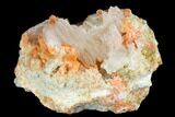 Red-Orange Stilbite Crystal Cluster with Calcite - Peru #173298-1
